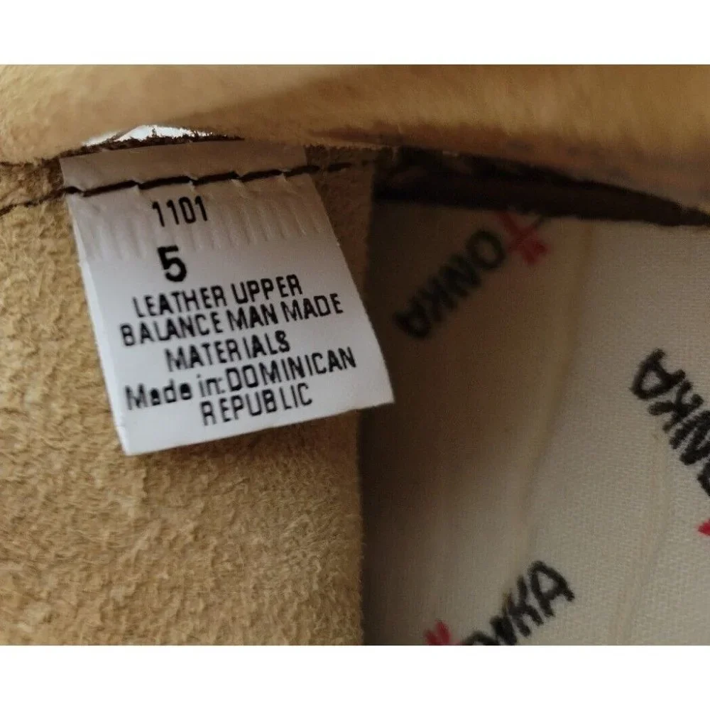 Minnetonka Moccasins 1101‎ - Infants Braid on Cuff Bootie Tan Suede Leather sz 5